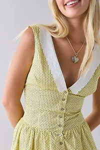 Frankies Bikinis Marley Lemon Dot Poplin Mini Dress
