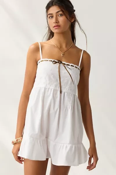 Frankies Bikinis Paris Cotton Babydoll Mini Dress