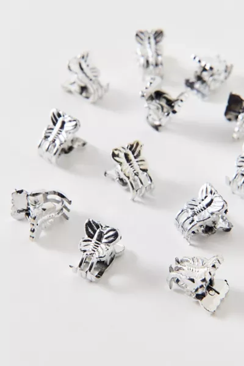 Vintage By UO Mini Silver Butterfly Clips
