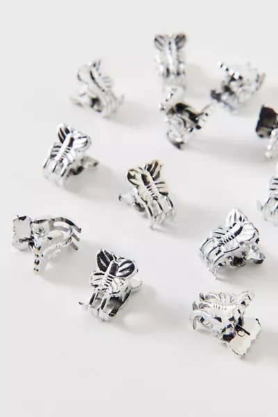 Vintage By UO Mini Silver Butterfly Clips