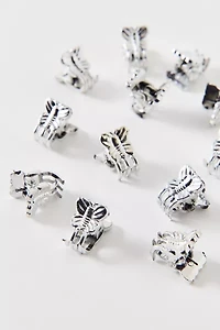 Vintage By UO Mini Silver Butterfly Clips
