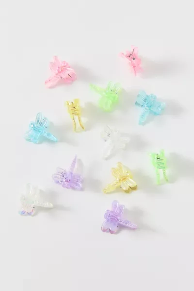 Vintage By UO Mini Colorful Dragonfly Hair Clips