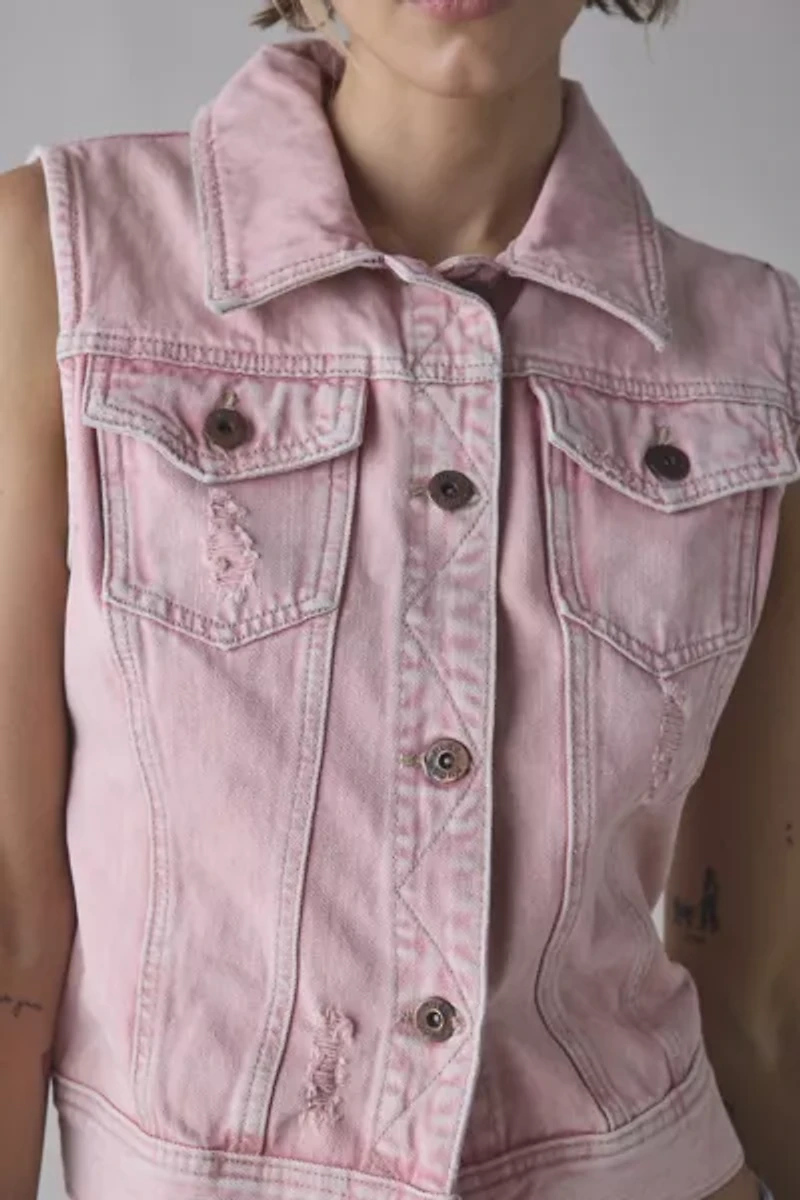 ReMADE By UO Overdye Denim Vest Top