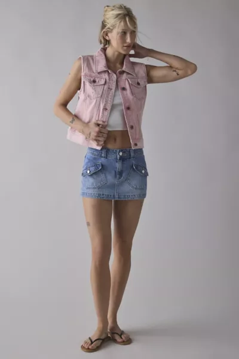 ReMADE By UO Overdye Denim Vest Top