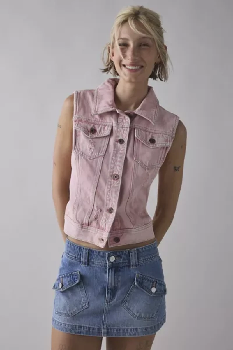ReMADE By UO Overdye Denim Vest Top
