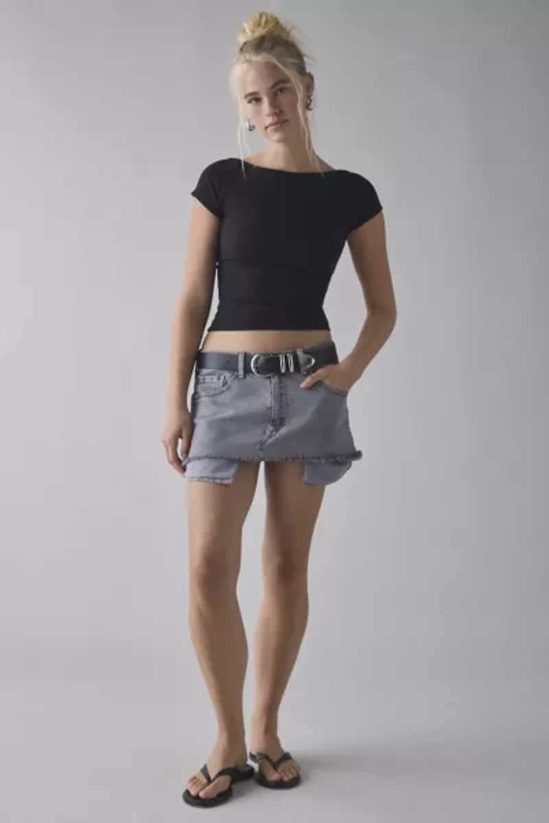 ReMADE By UO Overdyed Denim Mini Skirt