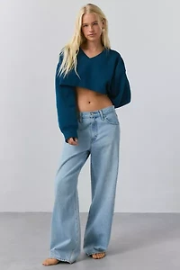 Out From Under Hang Back V-Neck Long Sleeve Cropped Pullover