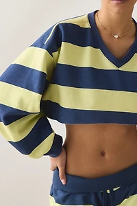 Out From Under Hang Back V-Neck Long Sleeve Cropped Pullover