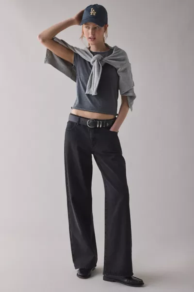 BDG Binx Raw-Edge Cropped Baby Tee