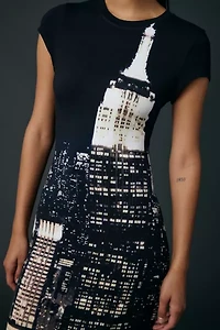 Tyler McGillivary Cityscape Bodycon Midi Dress