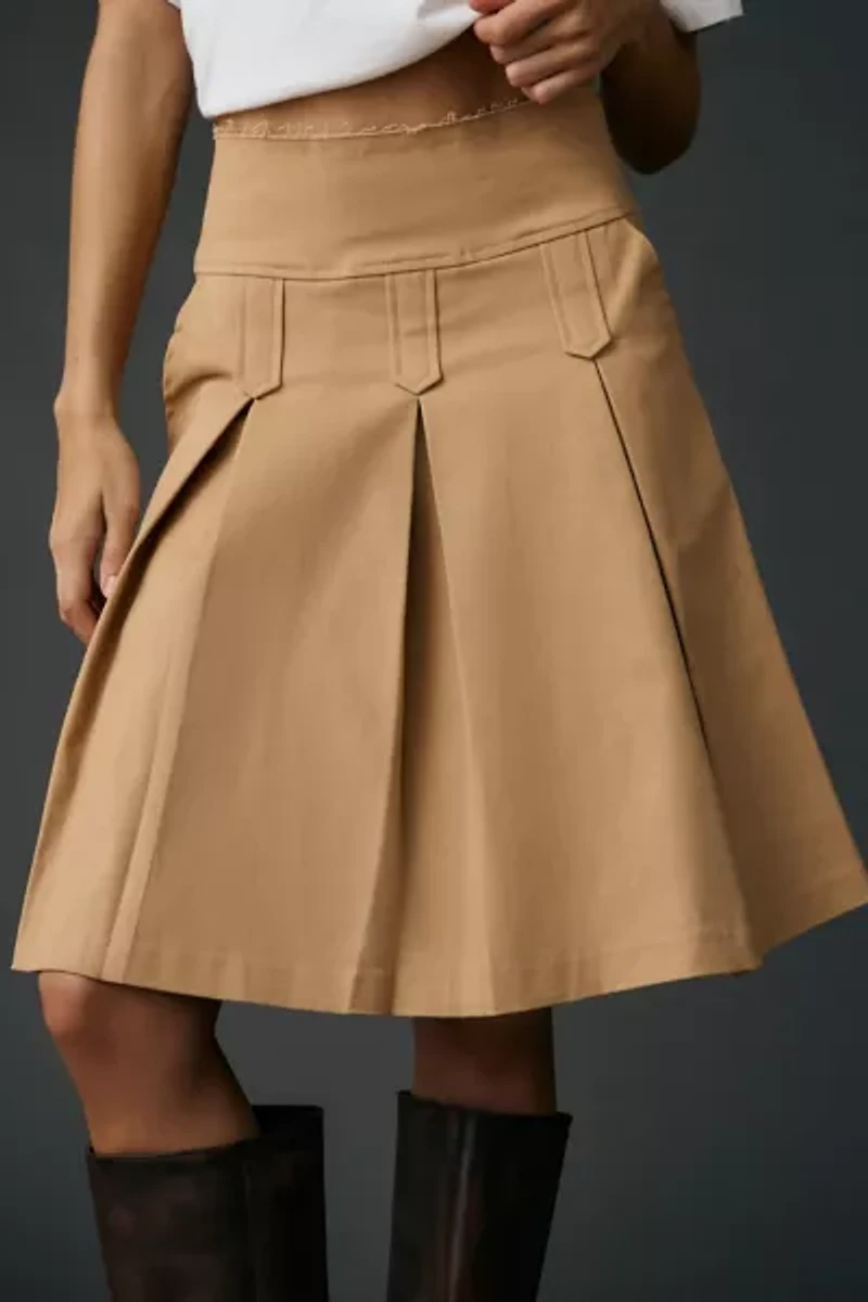 Zemeta A-line Pleat Knee-Length Skirt