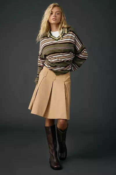 Zemeta A-line Pleat Knee-Length Skirt