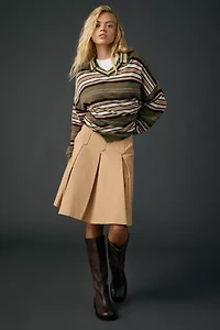 Zemeta A-line Pleat Knee-Length Skirt