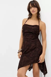UO Morgan Floral Asymmetric Mini Dress