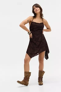 UO Morgan Floral Asymmetric Mini Dress