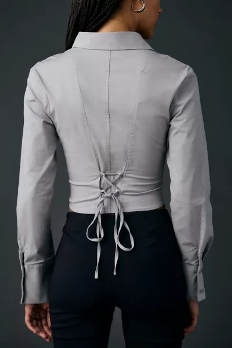 Zemeta Bestie Ruched Button-Down Blouse