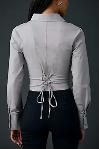 Zemeta Bestie Ruched Button-Down Blouse