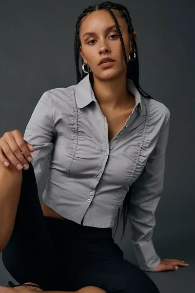 Zemeta Bestie Ruched Button-Down Blouse