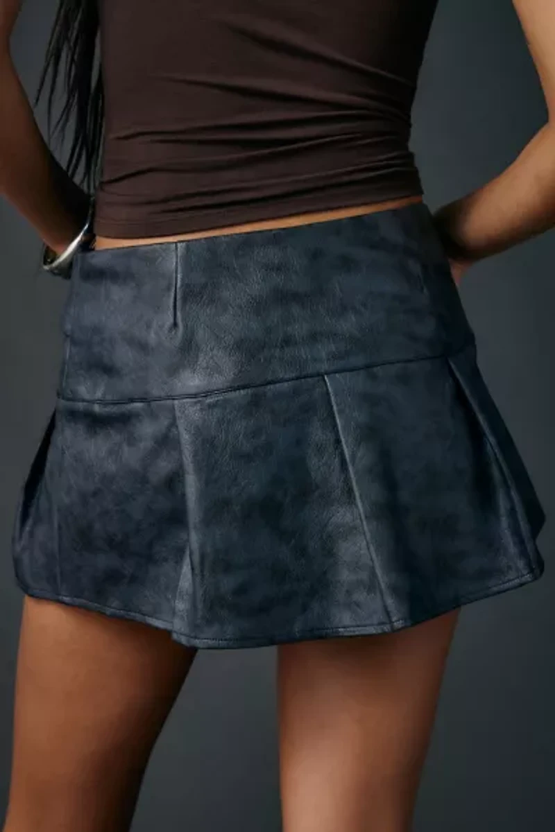 Zemeta Attic Box Faux Leather Micro Mini Skirt