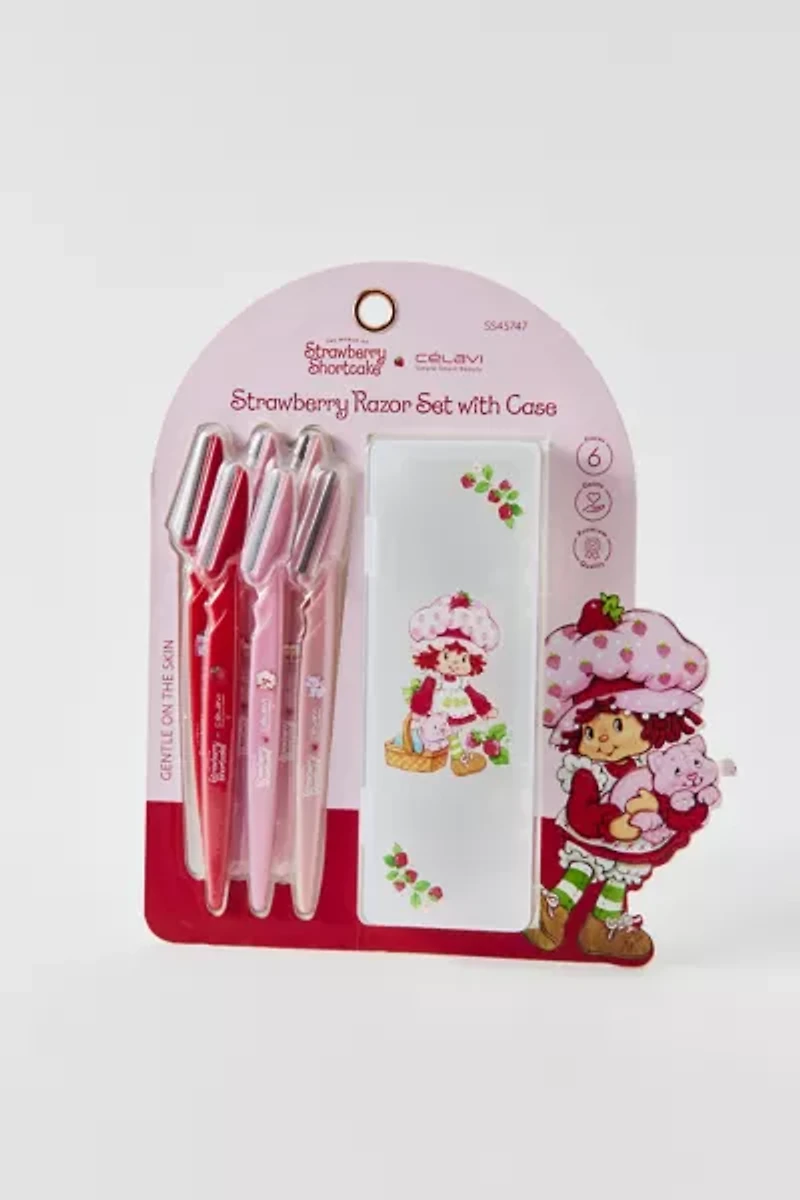 Célavi X Strawberry Shortcake 6-Piece Derma Razor & Storage Case Set