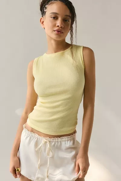 BDG Bonnie Lace Side-Stripe Ribbed Knit Tank Top
