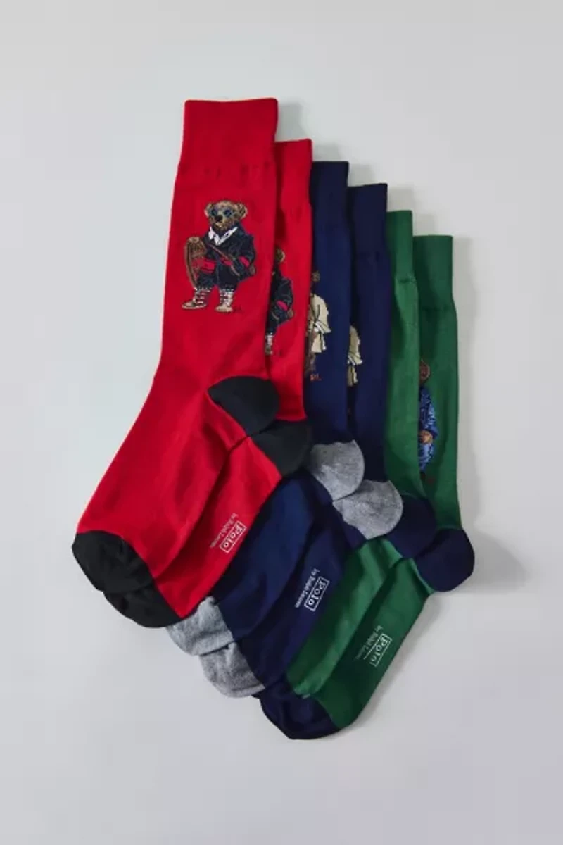 Polo Ralph Lauren Bear Trouser Sock Gift 3-Pack