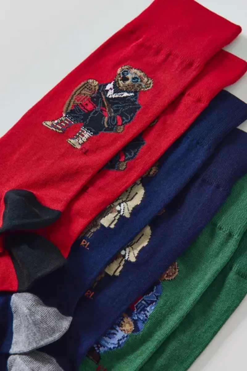 Polo Ralph Lauren Bear Trouser Sock Gift 3-Pack