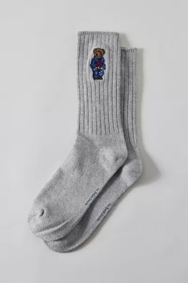 Polo Ralph Lauren Embroidered Denim Bear Crew Sock