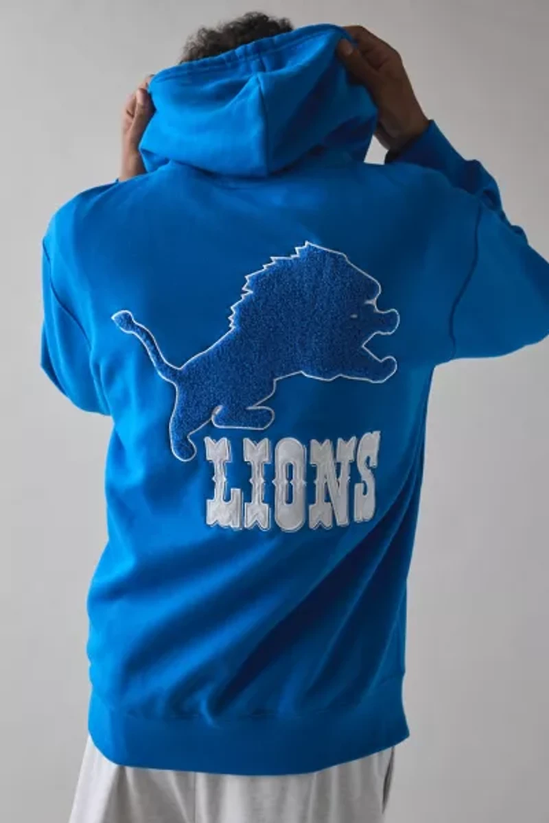 NFL UO Exclusive Detroit Lions Chenille Patch Hoodie Sweatshirt