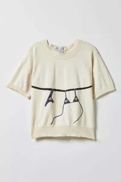 Vintage By Magg’s Rags Clothesline Bikini Patchwork Graphic Sweater Tee