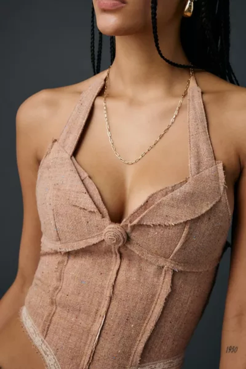 Zemeta Blush Me Halter Neck Corset Top
