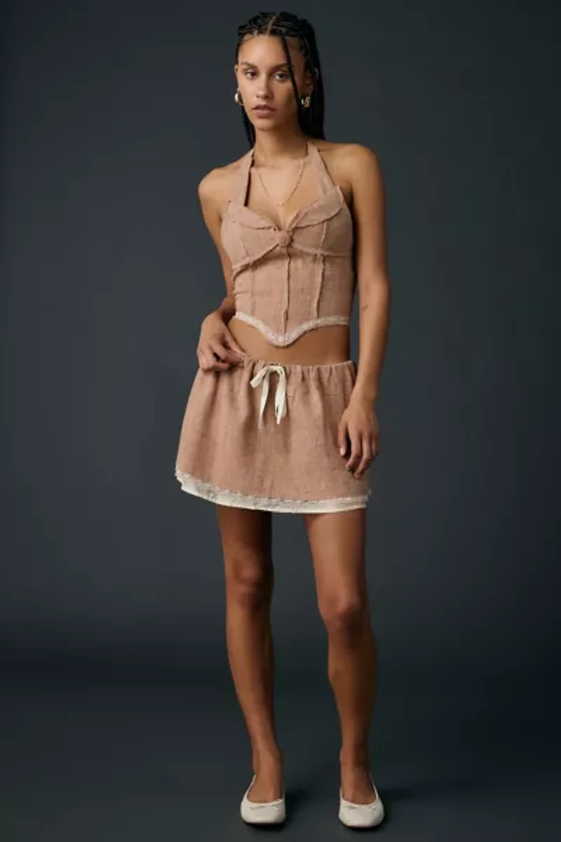 Zemeta Rosie Lace Trim Mini Skirt