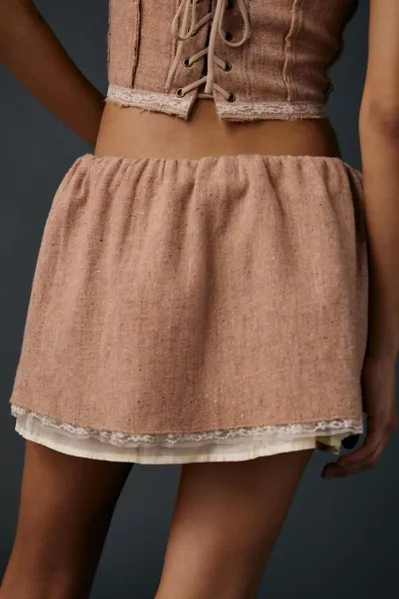 Zemeta Rosie Lace Trim Mini Skirt