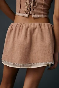 Zemeta Rosie Lace Trim Mini Skirt