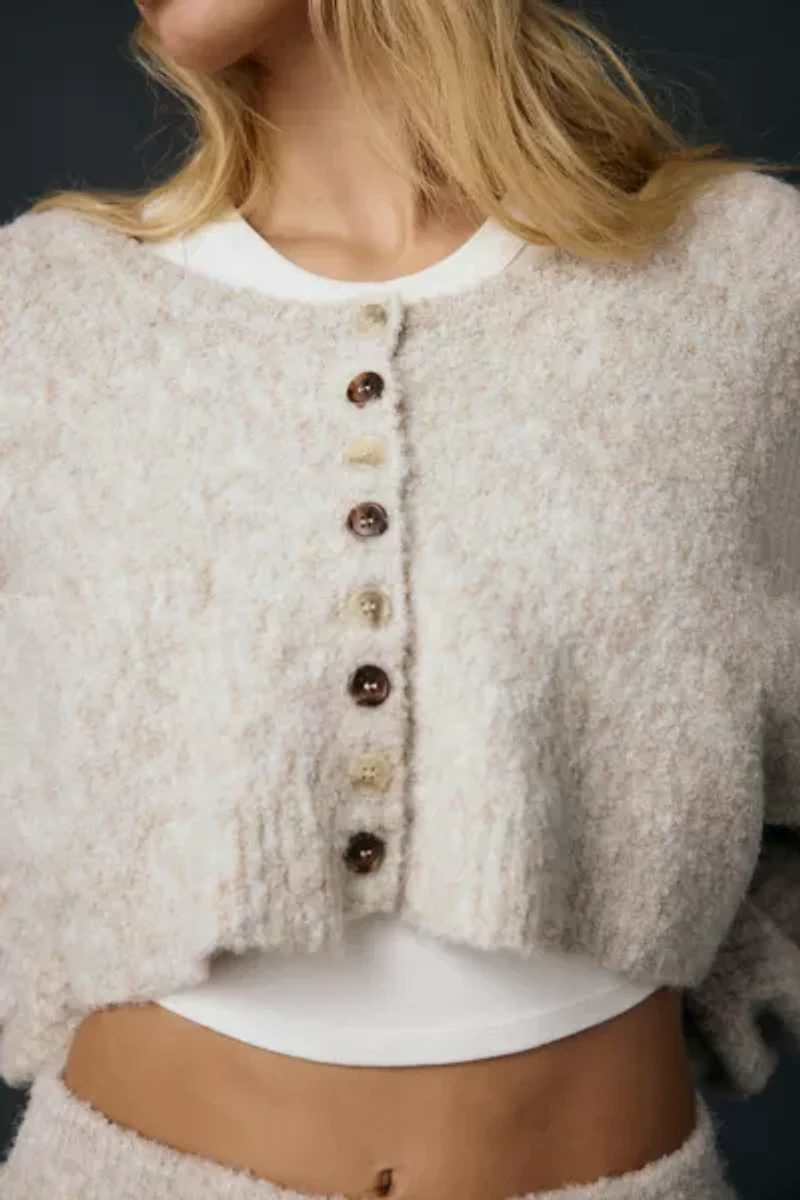 Zemeta Foam Crop Knit Cardigan