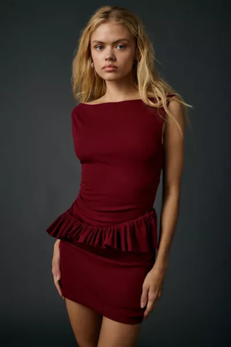 Zemeta I Say Yes Ruffle Bodycon Mini Dress