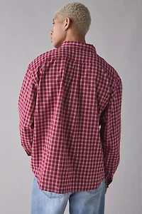 XLARGE Plaid Patch Logo Long Sleeve Shirt