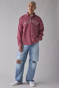 XLARGE Plaid Patch Logo Long Sleeve Shirt