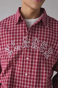 XLARGE Plaid Patch Logo Long Sleeve Shirt