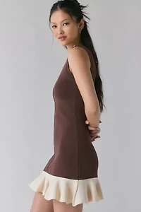 En Saison Ingrid Ruffle Hem Sweater Mini Dress