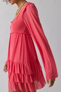 AFRM Madison Bell Sleeve Ruffle Babydoll Mini Dress