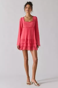 AFRM Madison Bell Sleeve Ruffle Babydoll Mini Dress
