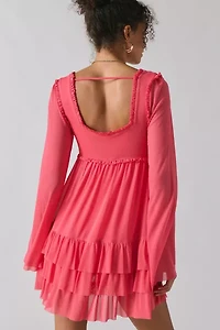 AFRM Madison Bell Sleeve Ruffle Babydoll Mini Dress