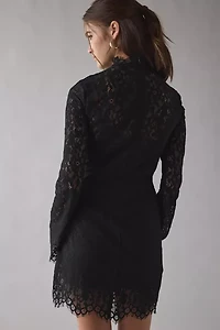 AFRM Irene Black Lace Long Sleeve Mini Dress