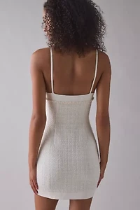 LoveShackFancy Florencio Bow Detail Tweed Mini Dress