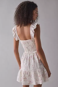 LoveShackFancy Finny Luna Rosa Fleur Cotton Ruffle Mini Dress