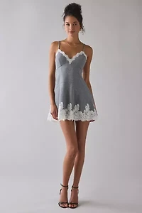 LoveShackFancy Teddi Lace-Trimmed Tailored Mini Dress