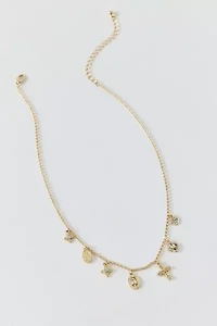 Maria Rhinestone Cross Charm Necklace