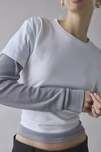 BDG Tye Long Sleeve Layered Twofer Tee