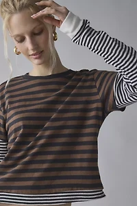 BDG Tye Long Sleeve Layered Twofer Tee